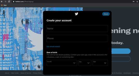 Create Twitter Account With Same Email