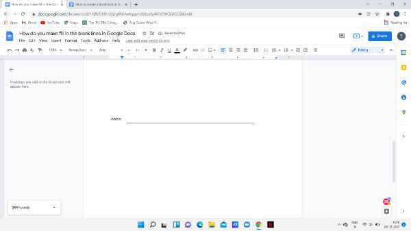 How Do You Make Fill In The Blank Lines In Google Docs?