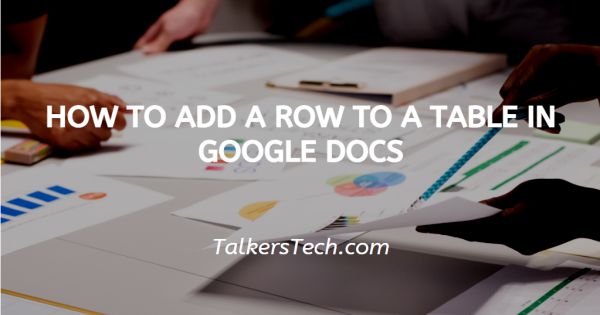 How To Add A Row To A Table In Google Docs