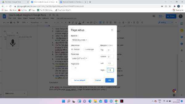 How To Adjust Margins In Google Docs