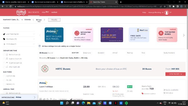 How To Book Ticket In redBus