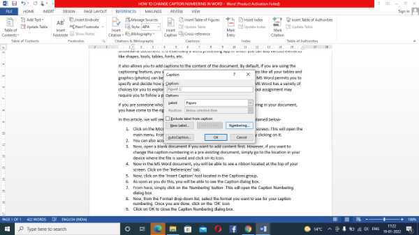 How To Change Caption Numbering In Word