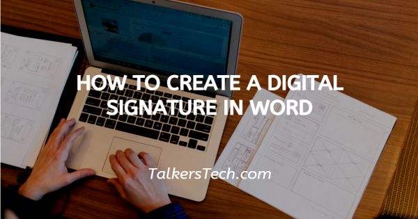 create a digital signature word