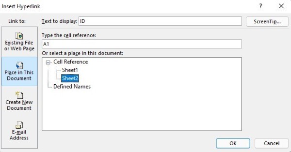 How To Create Hyperlink In Excel Between Sheets