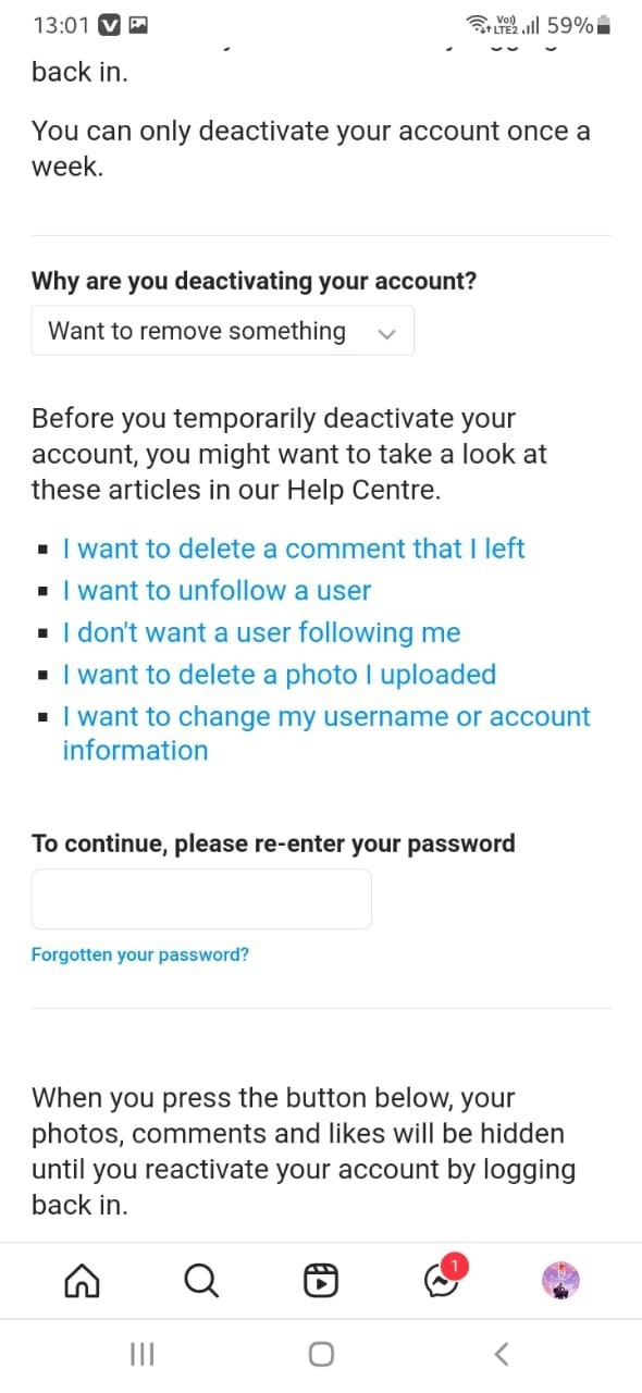 How To Deactivate Instagram Account Temporarily