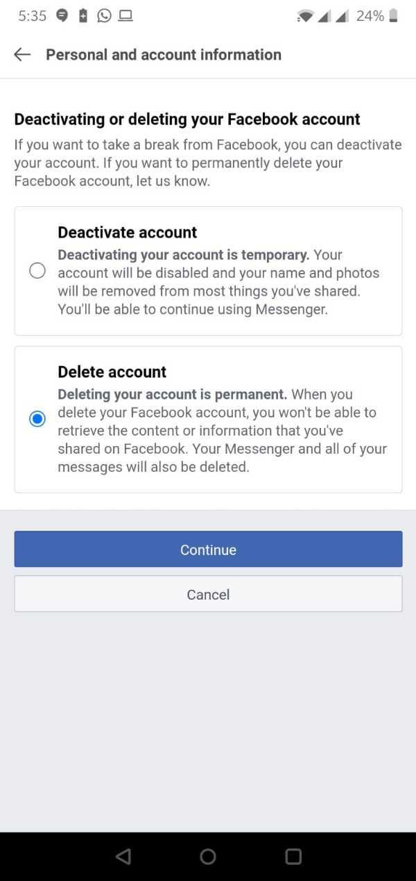 How To Delete FB Account In FB Lite