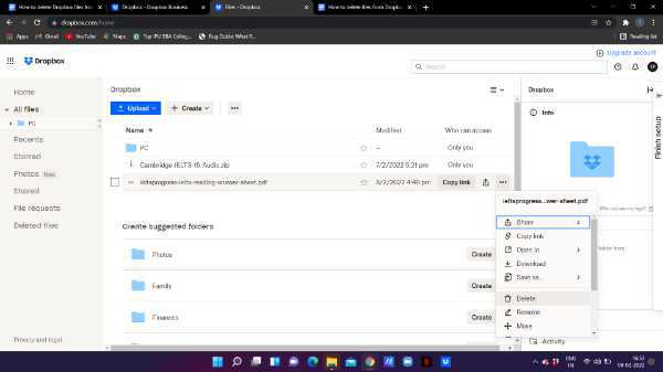 How To Delete Files From Dropbox
