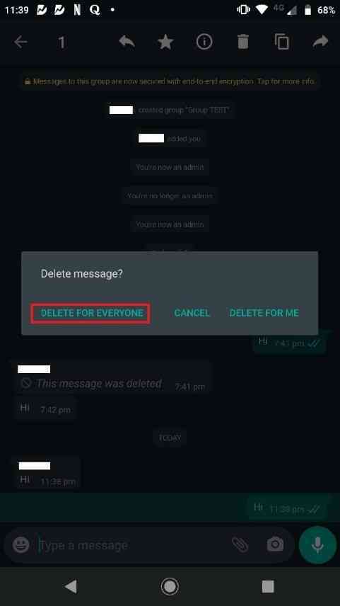 How to delete WhatsApp messages from receivers phone