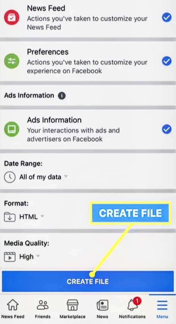 How To Download Facebook Data On Mobile