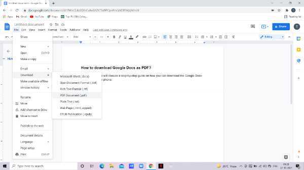 How To Download Google Docs As Pdf