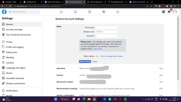 How To Edit Name In Facebook