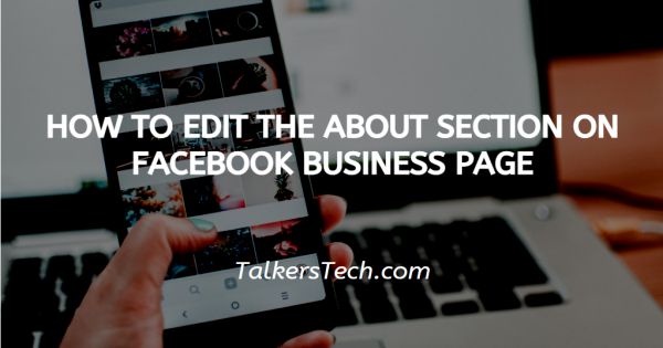 How To Edit The About Section On Facebook Business Page