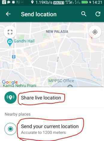 How to find people location on WhatsApp
