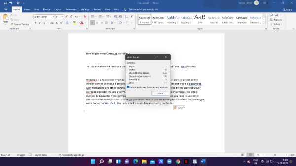 How To Get Word Count On WordPad