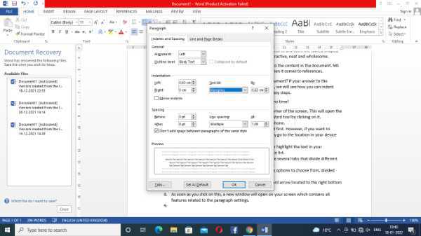 How To Indent References In Word