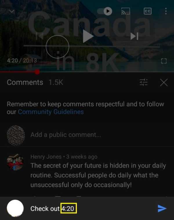 How To Link Time In YouTube Comment