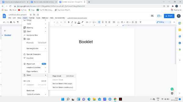 How To Do A Booklet In Google Docs