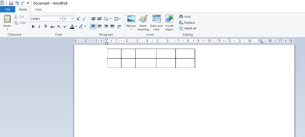 Can You Make A Table In Wordpad