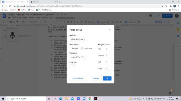 How To Make A Tri Fold Brochure On Google Docs