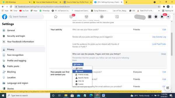 How To Make FB Profile Private