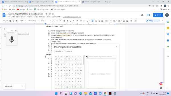 How To Make Fractions In Google Docs