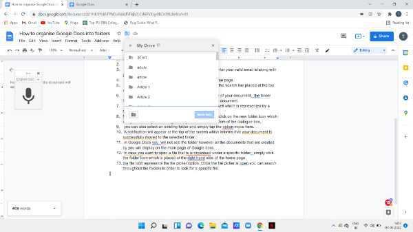 How To Organize Google Docs Into Folders