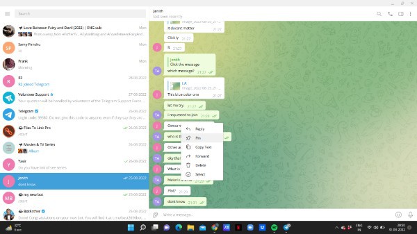 How To Pin Message In Telegram