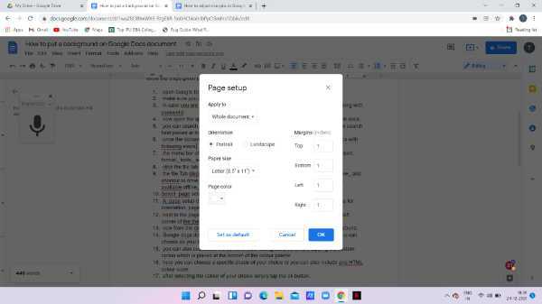 How To Put A Background On Google Docs Document