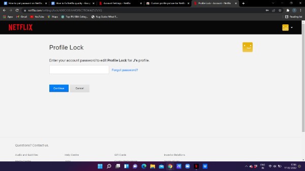 How To Put Password On Netflix Profile