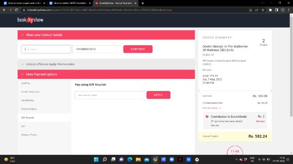 How To Redeem BookMyShow Gift Voucher