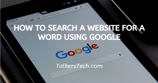 How To Search A Website For A Word Using Google