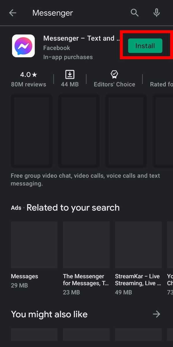 Hidden chat messenger