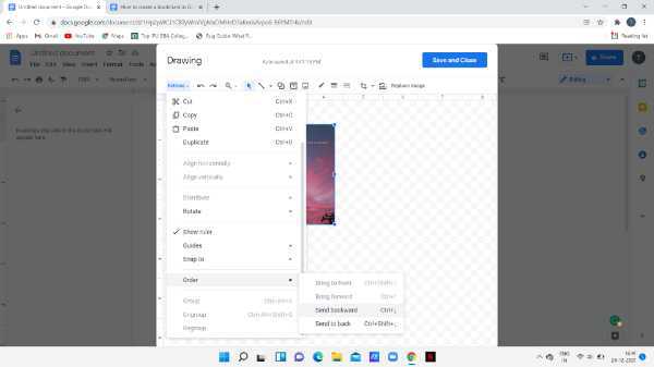 How To Send An Image To The Back In Google Docs