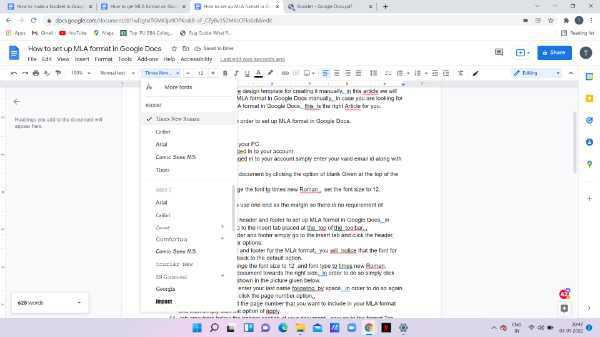 How Do You Set Up Mla Format In Google Docs