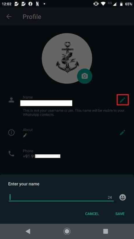 How to show my name in WhatsApp group chat