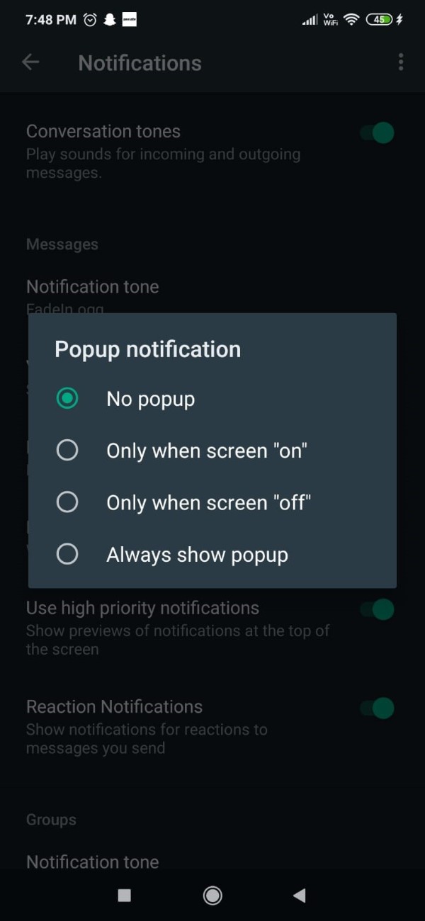 How To Stop WhatsApp Messages Appearing On Screen - Android