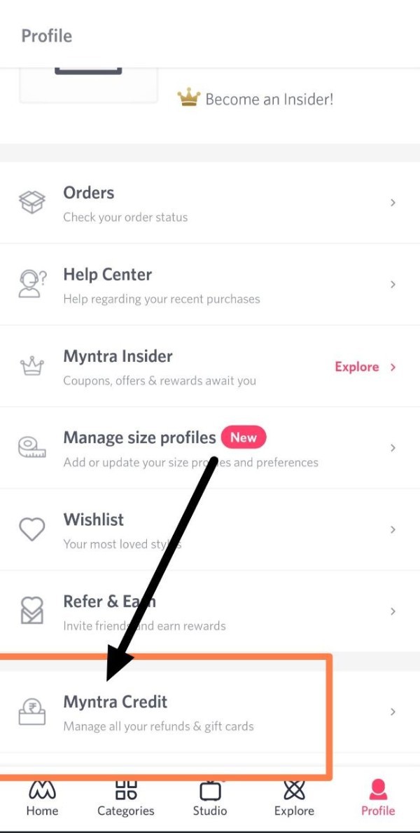 How To Transfer Myntra Credit To Paytm