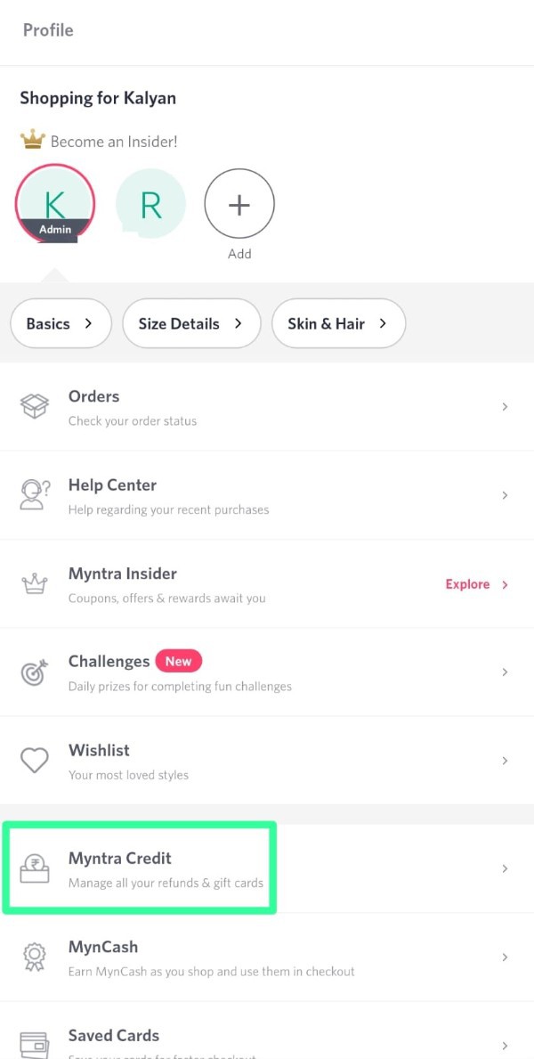 How To Use Myntra Credit