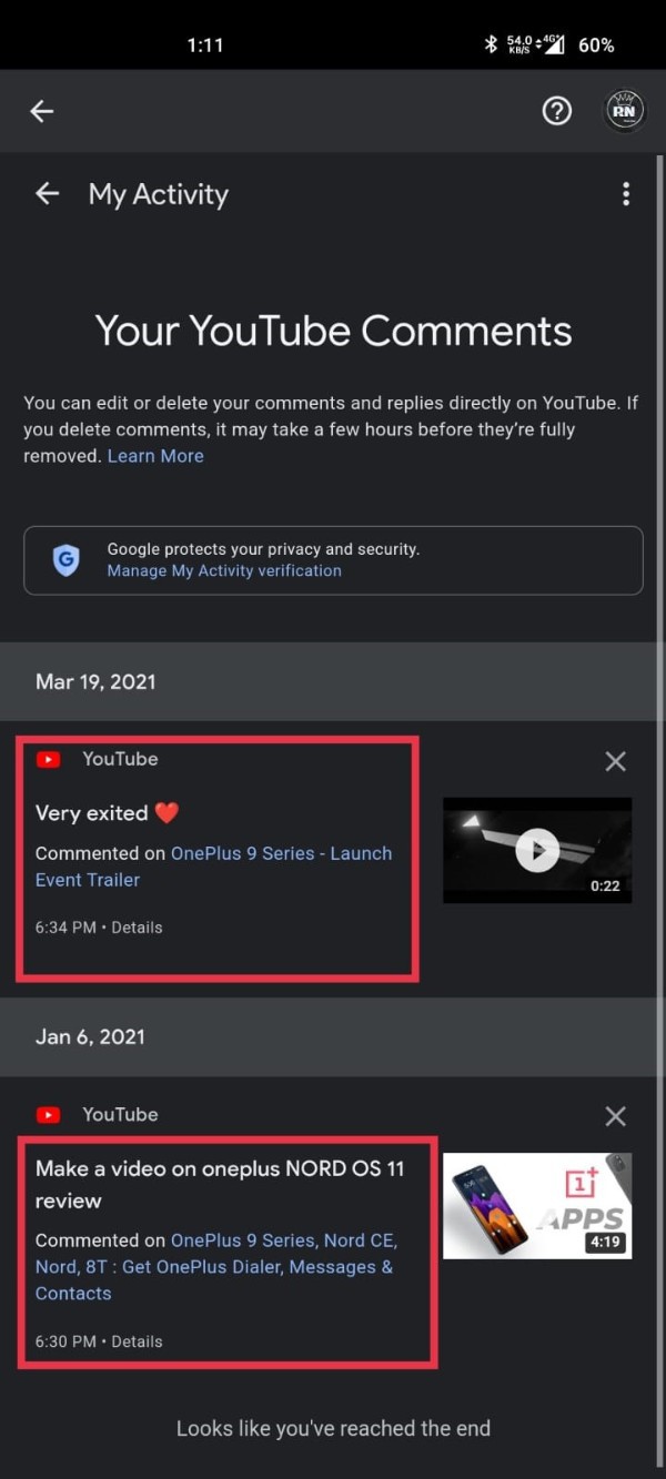 How To View Comments You Made On YouTube App