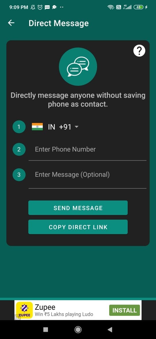 WhatsApp Direct Message Link
