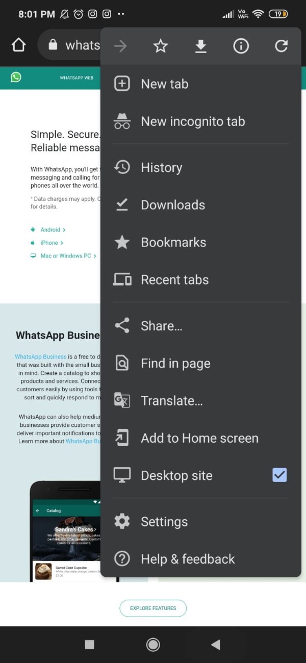 WhatsApp Web On Mobile